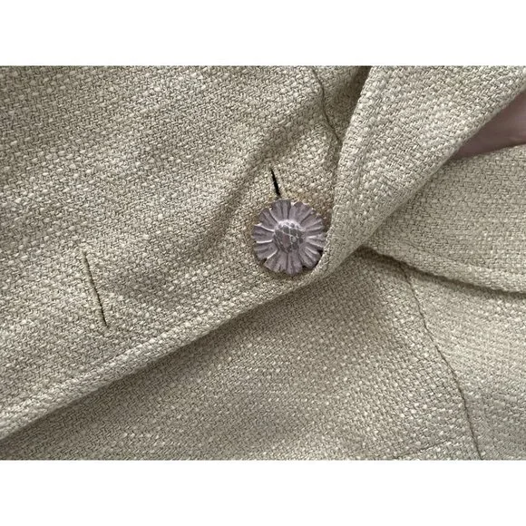 Vintage Rina Rossi Women's Tan Short-Sleeve Blazer Decorative Buttons Size 8 - Picture 4 of 7